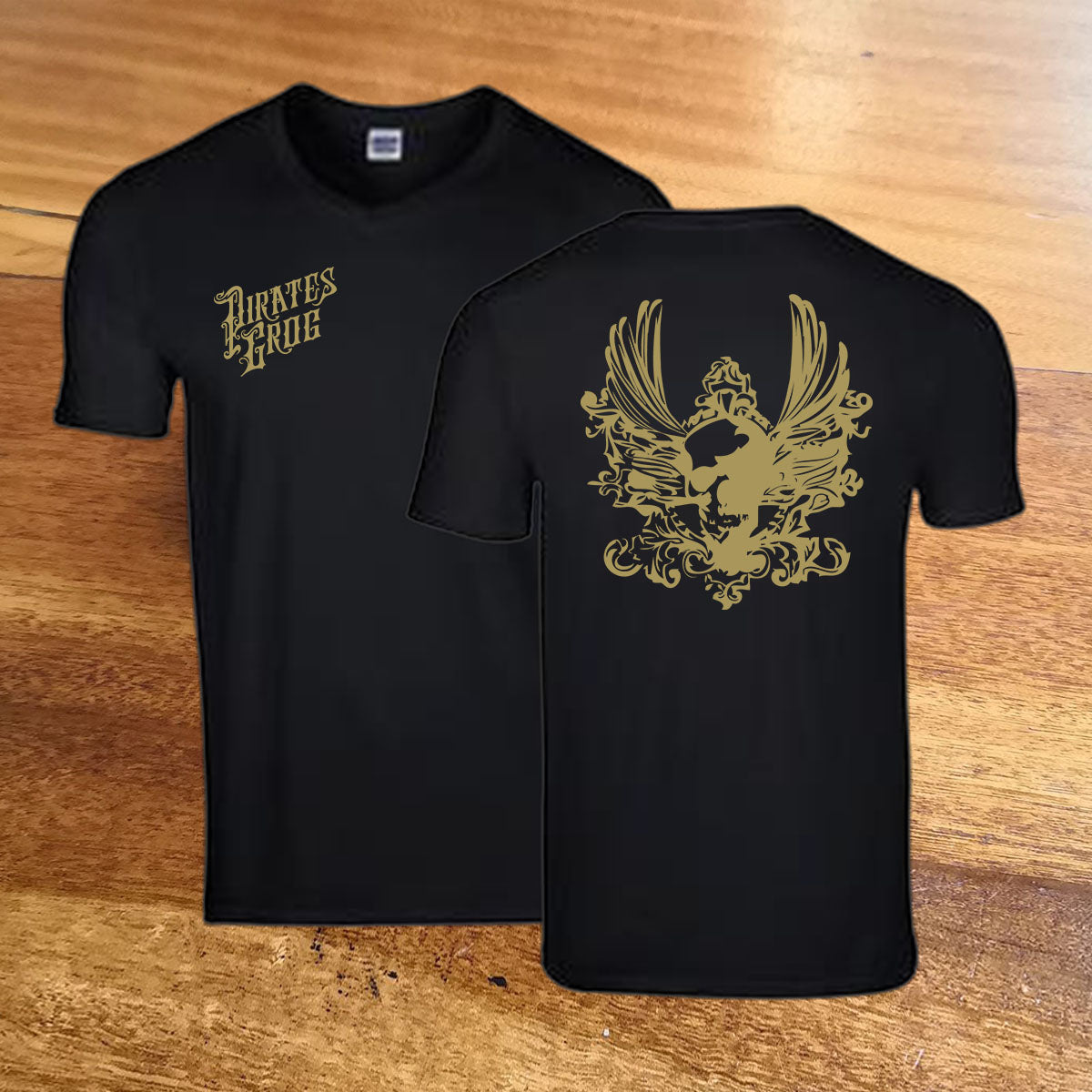 Pirate's Grog - Skull & Wings T-Shirt