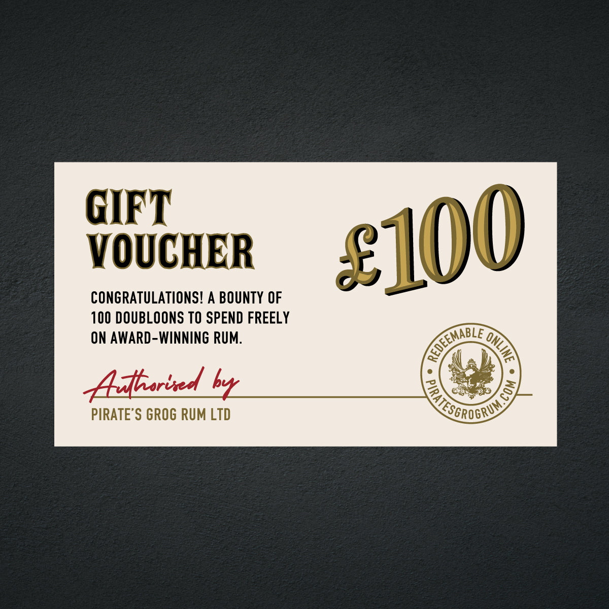 Pirate's Grog - £100 Gift Voucher