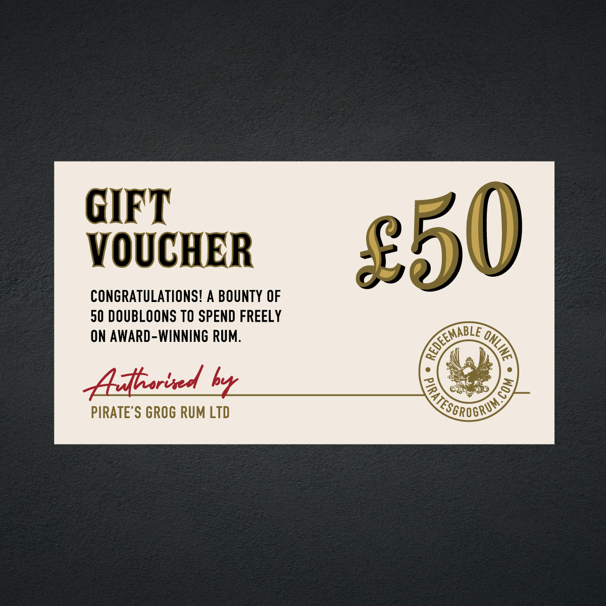 Pirate's Grog - £50 Gift Voucher