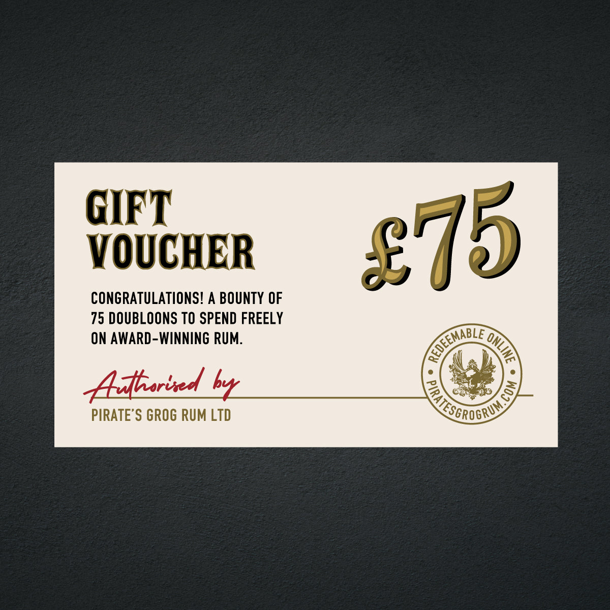 Pirate's Grog - £75 Gift Voucher