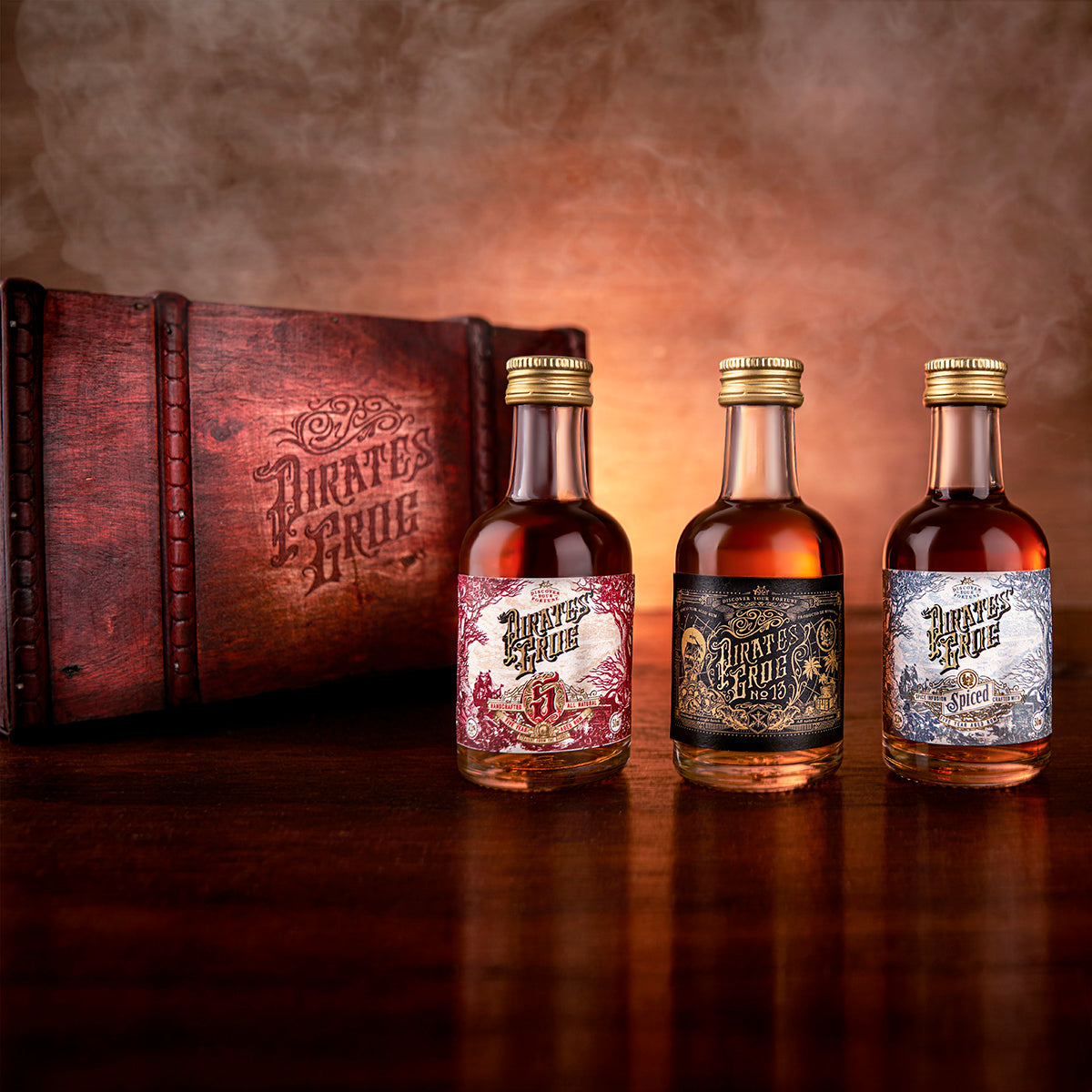 Pirate's Grog Rum Miniatures Gift Set with Personalised Scroll