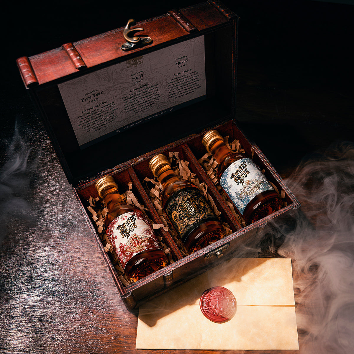 Pirate's Grog Rum Miniatures Gift Set with Personalised Scroll