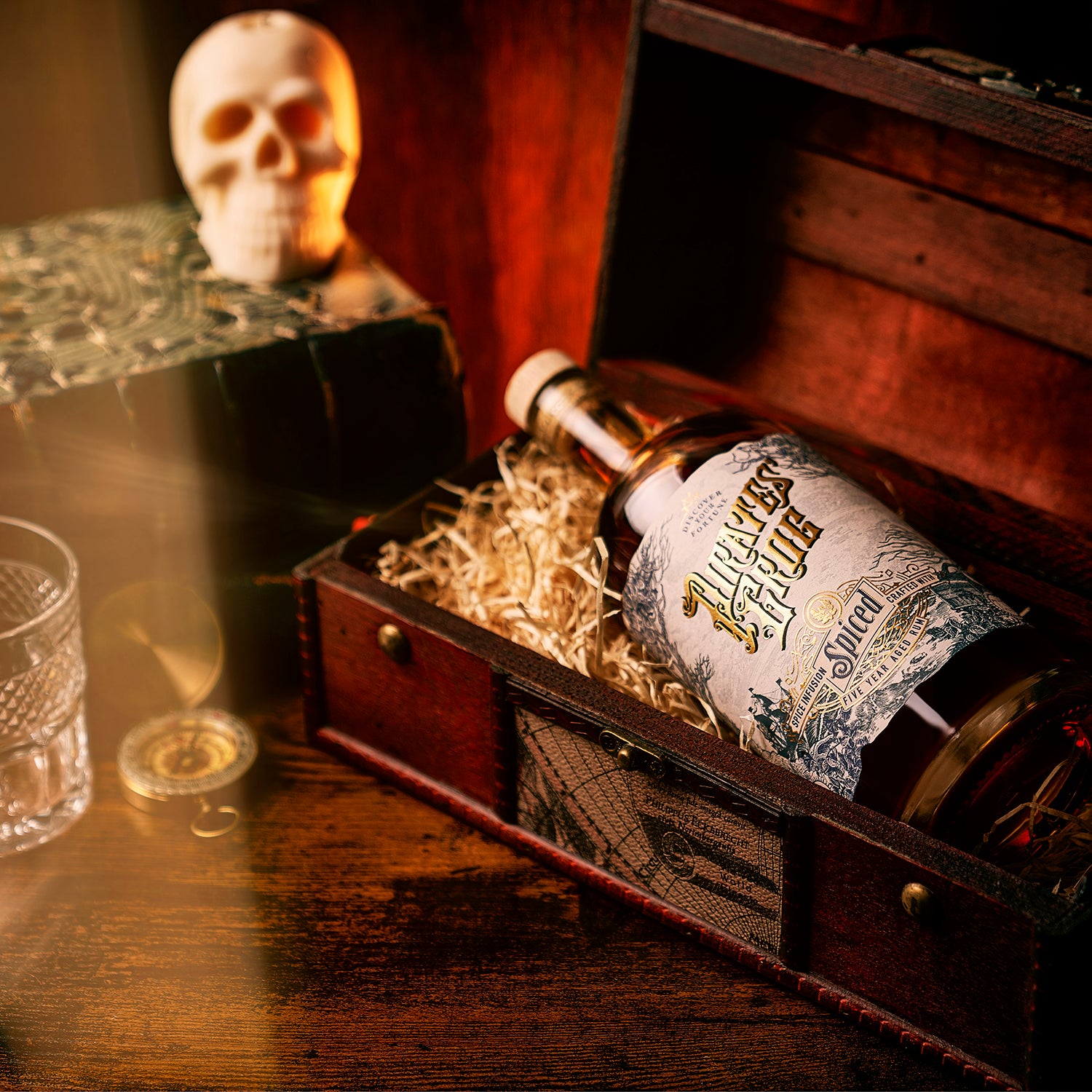 Spiced Rum Gift Set By Pirate's Grog Rum with Personalised Scroll