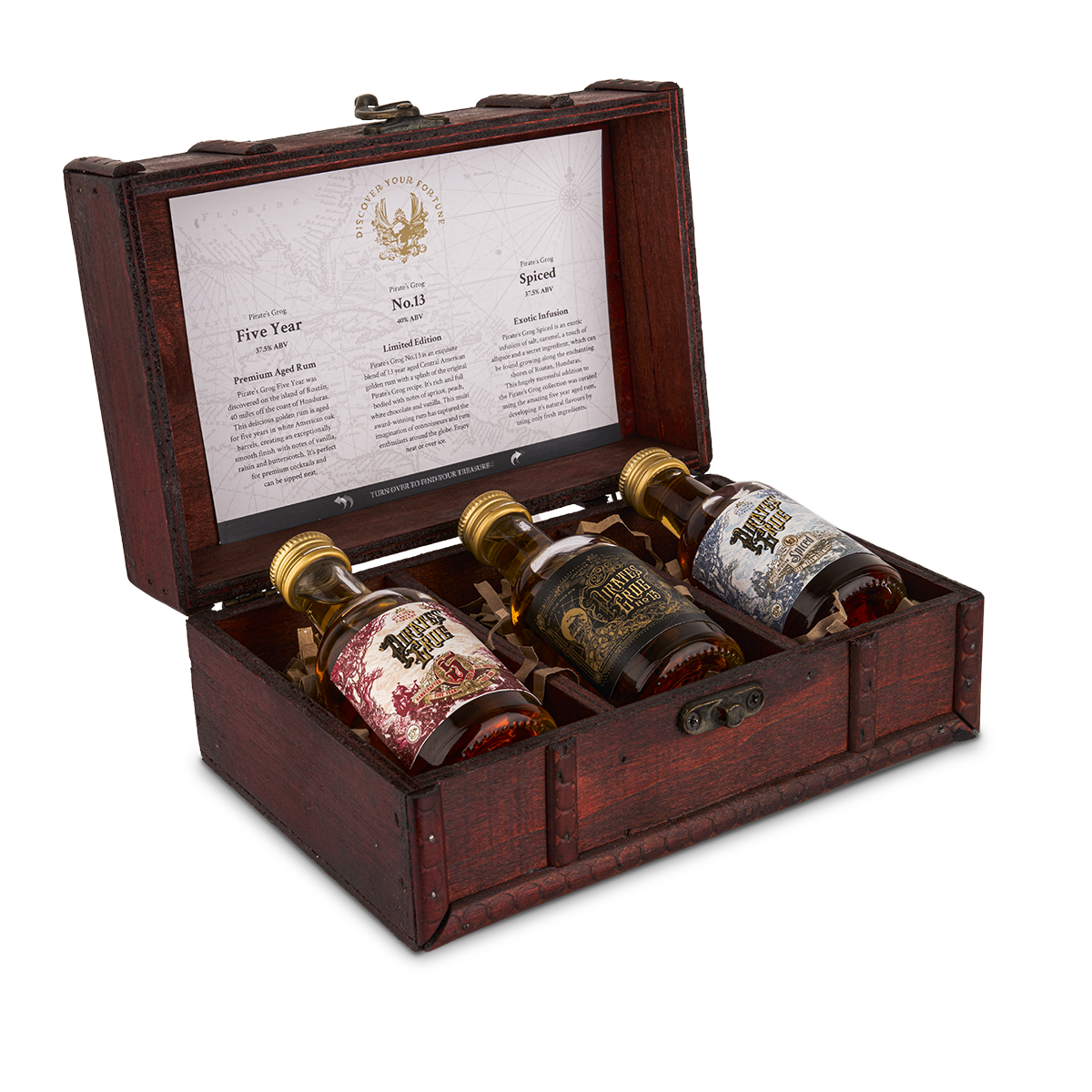 Pirate's Grog Rum Miniatures Gift Set with Personalised Scroll